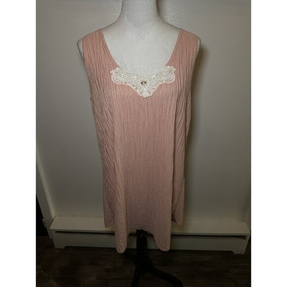 Vintage Pink Blush Flapper Style Midi Slip Dress Night Gown 1950s Boxy Size M/L - Picture 1 of 4